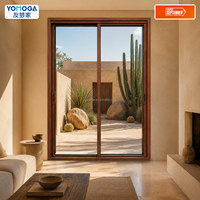 Puertas Corredizas Modernas de Aluminio de Doble Riel con Doble Acristalamiento, Puerta Corrediza de Vidrio Templado para Uso en Interiores de Centros Comerciales
