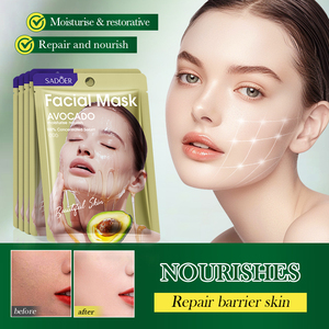Le nouveau masque hydratant et nourrissant à l'avocat SADOER hydrate et répare naturellement la peau du visage, produits de soin de la peau - Product Image 2