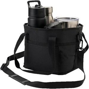 Four Compartment Water Bottle Holder Family Size <b>Drink</b> Carrier Bag Multiple Tumbler Caddy With Strap Outdoor Portable <b>Storage</b> - Product Image 1