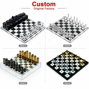 Jeu d'échecs en acrylique transparent de qualité supérieure pour la <span class=keywords><strong>décoration</strong></span> de table basse, taille et couleur personnalisées, vente en gros directe d'usine - Product Image 1