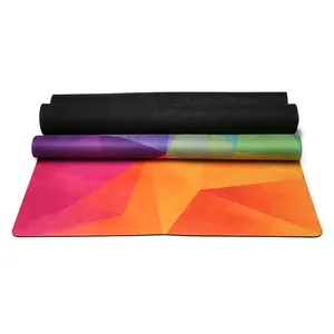 Tapis de Yoga personnalisé en microfibre marque privée en caoutchouc naturel avec sac en toile livraison directe