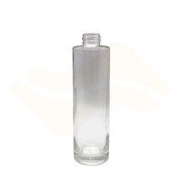 Flacon compte-gouttes en verre cylindrique transparent avec bouchon pipette en caoutchouc noir pour emballage cosmétique – 40ml, 50ml, 60ml, 80ml, 100ml, 120ml