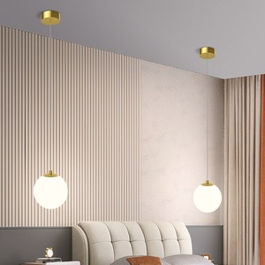 Lampe suspendue minimaliste ronde E27, ampoule LED, contrôle par interrupteur, pour chambre à coucher, salon, décoration de la maison - Product Image 1
