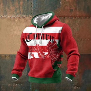 Sweat-shirt à capuche pour homme en coton, motif feuille d'érable brodé, respirant, tricoté, 2025 - Product Image 4