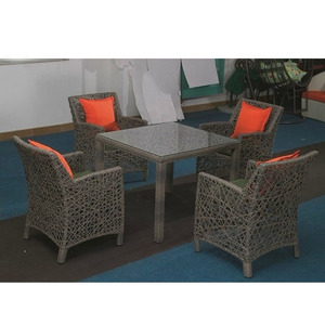 Factory direct outdoor furniture high-end garden patio wooden rattan table and chair combination