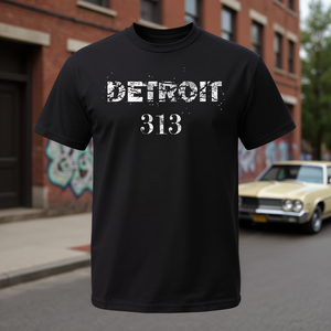 Maglietta Detroit 313 effetto invecchiato, taglia unisex per adulti - Product Image 3