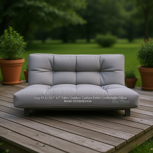 Cojín Acolchado de Tela Gris para Exteriores, Diseño Sólido para Todas las Estaciones, 47.2x15.7x4.7 Pulgadas, Cómodo para el Hogar, Modelo D0100HEVX3A - Product Image 2