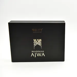 Hign End Luxury Custom Logo Flat Corrugated Paper Packaging Golden 2 Piece Lid And Base Removable Lid Rigid Gift Box