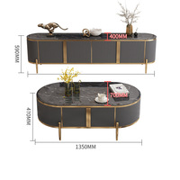 Meuble TV élégant pour salon, design moderne doré, en bois, avec plateau en marbre, pieds en acier inoxydable, rangement, convient aux téléviseurs de 65 pouces et plus
