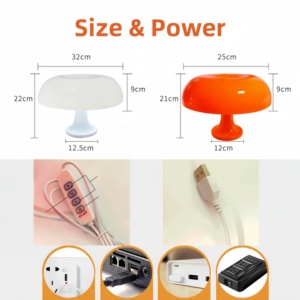 Northland lampara de noche Seta hiện đại màu cam trắng nấm đêm Đèn <span class=keywords><strong>LED</strong></span> bảng bên cạnh nhà hàng ánh sáng cho khách sạn nhà hàng - Product Image 5