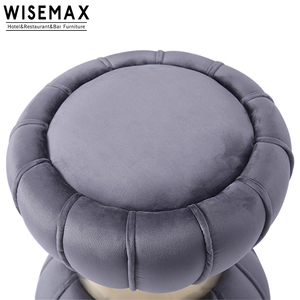 WISEMAX FURNITURE Tabouret moderne rond en velours bleu avec accessoires dorés <span class=keywords><strong>Pouf</strong></span> en tissu pour salon pour appartement - Product Image 5