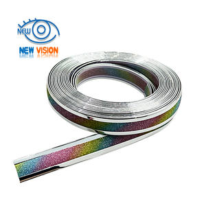 Garniture de bord de porte de voiture 10X15M Chrome DIY bande de garniture argentée réfléchissante pour fenêtre de voiture - Product Image 1