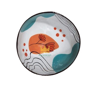 Handmade Lacquer <b>Coconut</b> <b>Shell</b> Bowls Natural Vegan Friendly Salad Bowls for Zero Waste Kitchen Decor - Product Image 1