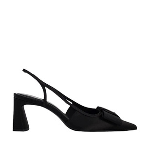 Sandalias de verano para exteriores, nuevos adornos de lazo negro de otoño con tacón de rocío, tacón grueso, tacones puntiagudos, estilo Baotou - Product Image 6