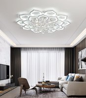 Plafonnier moderne personnalisé, nouveau design en forme de fleur de lotus, lampe de plafond en cristal LED pour chambre à coucher