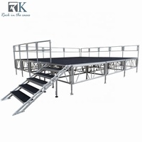 Scène mobile en aluminium pour événements, 4x8 pieds, intérieur/extérieur, concert, mariage, plateforme de scène portable