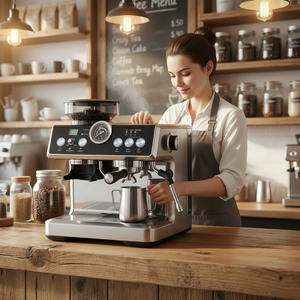 Machine à expresso professionnelle PANCERKA 3-en-<span class=keywords><strong>1</strong></span>, cafetière semi-automatique 58 mm avec moulin à café électrique pour hôtels - Product Image 2