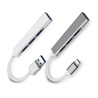 Vente flash - Hub USB 4 en 1 en alliage d'aluminium, interface USB 3.0, haute vitesse, charge rapide, durable pour Macbook Pro, ordinateur portable