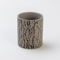 Vase à bougie en céramique créatif et moderne, texture gris-noir, 447 ml, pour décoration intérieure, remplissage de bougies parfumées