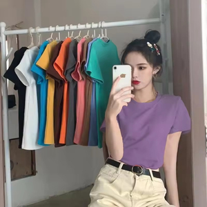 Nueva camiseta de moda en oferta, venta directa de fábrica, camiseta informal para mujer, talla grande, manga corta, cuello redondo - Product Image 2