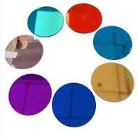 Disques en plastique découpés au laser, dorés, or rose, argentés, miroir, 1 mm, 2 mm, 3 mm d'épaisseur, disques acryliques, décoration, feuille de miroir ronde