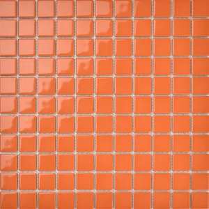 مصنع المورد مواد بناء البرتقال فسيفساء البلاط المصقول 1X1 بوصة شعبية فسيفساء للديكور الحمام شرفة