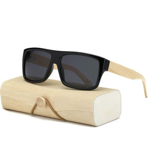 2025 support haut de gamme qualité bambou en bois recyclé moitié plastique <span class=keywords><strong>Pc</strong></span> lunettes de soleil nuances Holz Sonnenbrillen - Product Image 1