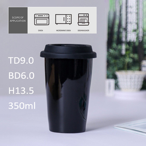 Taza de Café Personalizada al por Mayor de 350 ml para Llevar con Logotipo, Taza de Té de Cerámica de Doble Capa Portátil para Viajes con Tapa de Silicona, Apta para Lavavajillas - Product Image 2
