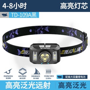 Linterna Frontal LED Recargable Smiling Shark TD-109A de Alta Potencia 200m para Pesca, Senderismo y Camping al Aire Libre - Product Image 4