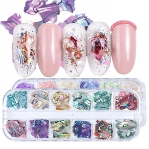 Aimeier 3D Pièces de décoration d'ongles en forme de coquille, boîte de 12 compartiments, couleur aurore, style mignon, pour nail art - Product Image 2