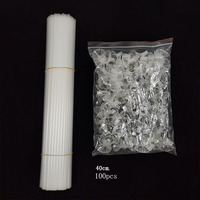 Bâtonnets en plastique pour ballons avec support durable pour ballons en latex et en aluminium, idéal pour la décoration de fêtes d'anniversaire et de mariages, personnalisable