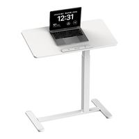Table de chevet overbed pour ordinateur portable chariot à roulettes bureau à domicile hauteur réglable de 28 à 42 pouces bureau debout mobile pneumatique OEM ODM