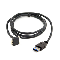 Câble USB 3.0 A mâle vers USB Micro B à angle de 90 degrés avec vis de fixation sur panneau pour machine industrielle