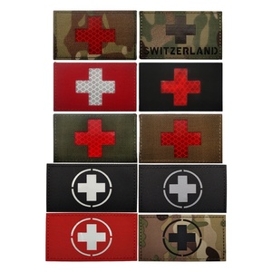 Patch Riflettente Marina per Soccorso, Adesivo a Croce, Ecologico, Fatto a Mano, in PU, Termoadesivo, per Cappello, Identificazione Notturna, Morale - Product Image 1