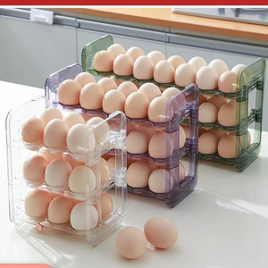 Porta-uova da cucina per animali domestici Organizer vassoio scatola di conservazione per uova <span class=keywords><strong>frigorifero</strong></span> cassetto tagliente - Product Image 6
