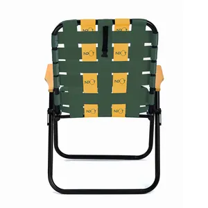 NPOT 2024 Folding Webbed Lawn Beach Chair Heavy Duty Portable Outdoor Chair With Hard Armrest For Camping