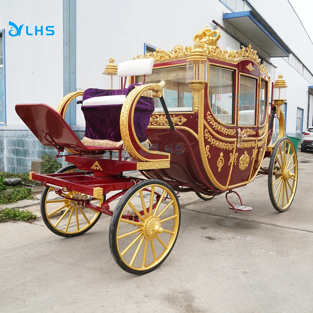 Wagon de véhicule de mariage Cendrillon/fabricant de calèche royale/chariot électrique sans cheval de tourisme en vente