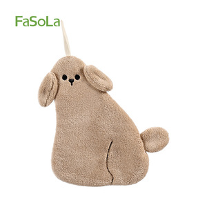 FaSoLa Cartoon Hand <b>Towel</b> Brown Puppy Design Absorbent <b>Quick</b> <b>Drying</b> Kitchen Bathroom Use - Product Image 1