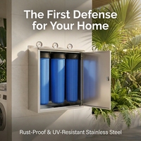 Préfiltre à eau pour toute la maison en acier inoxydable, unité de filtration à 3 étapes Big Blue 20 pouces, purificateur d'eau à grand débit