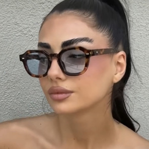 High Quality <b>Sunglasses</b> New Trendy Rice Nail Round Frame Sun protection UV400 Women Fashion <b>Sunglasses</b> Vintage Street Shot Style - Product Image 3