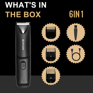 Impermeable recargable <span class=keywords><strong>ingle</strong></span> y púbico con LED pelo afeitadora Bikini eléctrico masculino depilación maquinilla de afeitar cuerpo recortador - Product Image 5