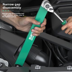 Juego de llaves de extensión offset de 25 piezas Impact Ready, adaptadores de cuadradillo de 3/8 pulgadas, acero al cromo-vanadio, color verde, para acceso en espacios reducidos - Product Image 4
