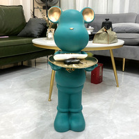 Plateau en résine en forme d'ours, grande taille, vente en gros, sculpture animale, tirelire, cadeau décoratif pour la maison, ours violent de 78 cm, plateau de sculpture en briques