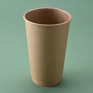 कस्टम कॉफी पेपर कप डिस्पोजेबल डबल-परत thickened क्राफ्ट पेपर गर्म पेय बुलबुला चाय कप कस्टम 16 oz कॉफी कप