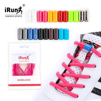 Lacets de chaussures IRun personnalisables avec logo imprimé, ronds, élastiques, sans nœuds, avec boucle métallique et capsule de verrouillage rapide, lacets sans nœuds à verrouillage métallique