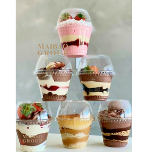 PET 90/95mm <span class=keywords><strong>Yogurt</strong></span> dividere frutta semifreddo tazze con inserto tazza trasparente supporto interno, coppe gelato con coperchi - Product Image 4
