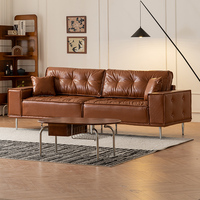 Offres Spéciales usine directe rétro simple salon canapé chaise Faux cuir t pour salon hôtel bois tissu matériel coin caractéristique