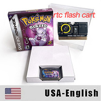 Versión ESP GLAZED RTC Flash Cart, Reloj de Tiempo Real, Cartucho de Juego con Cable, Tarjeta de Consola de Video, ROM Hack, Inglés