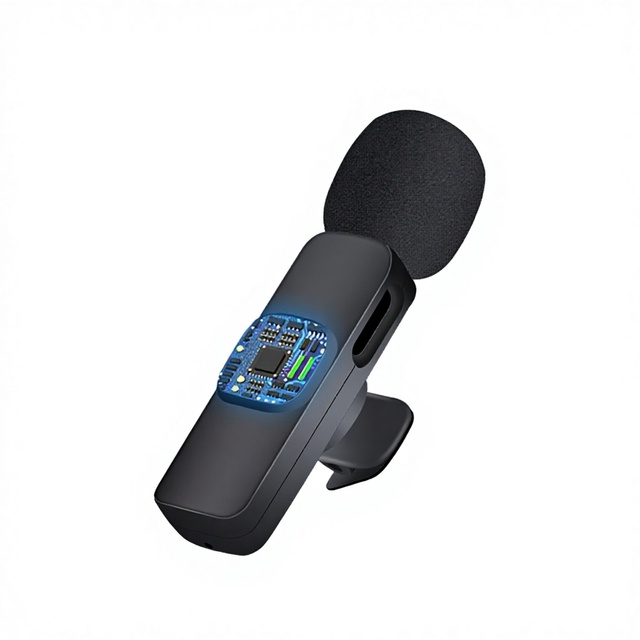 K9 Wireless Lavalier Microphone ABS Material Custom Fit 360 Surround Sound Fingertip Size Noise Cancelling Handheld