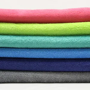 Multicolor microfiber polyester brocade cationic makes a beautiful terry cloth for bath towels or other products